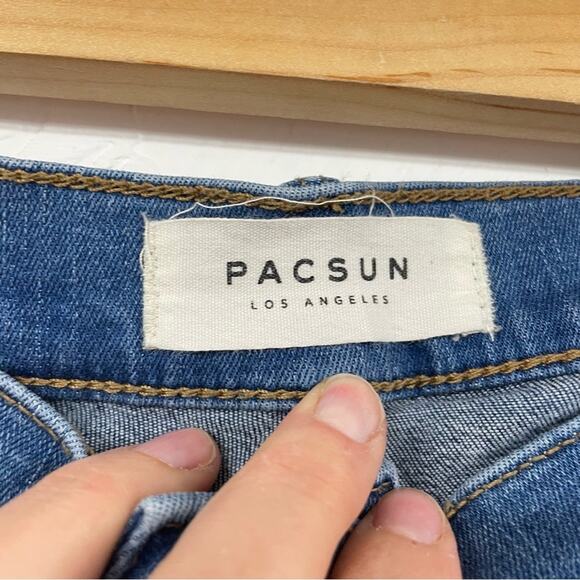 Pacsun Blue Colorblock High Rise Ankle Jegging Womens Jeans 28 Skinny Denim - Picture 4 of 7